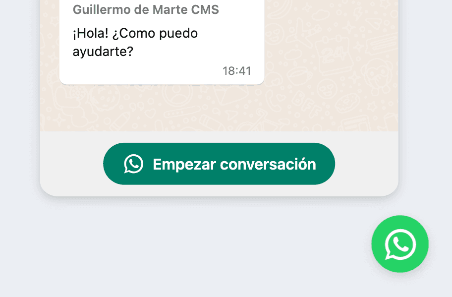 conversación flotante de WhatsApp